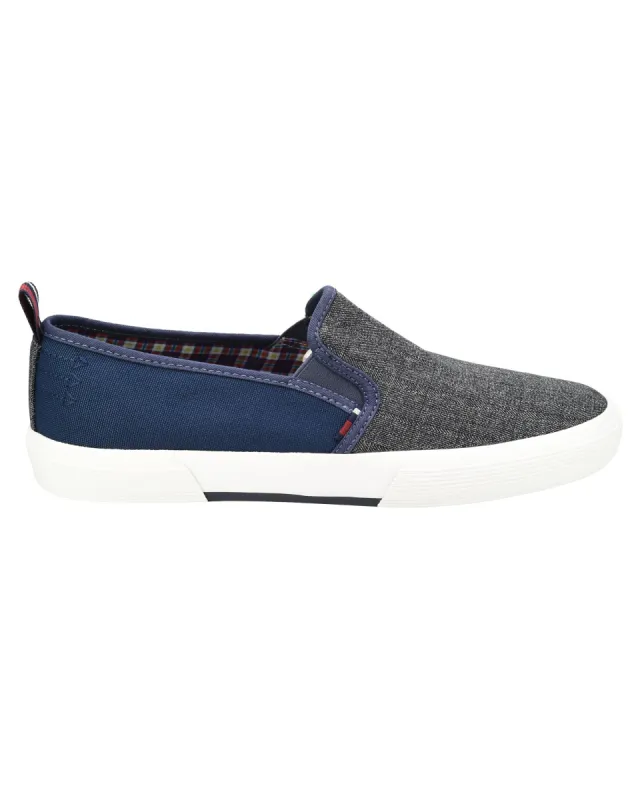Bradford Mixed-Textile Slip-On Sneaker - Navy sold by Ben Sherman