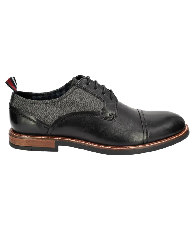 Birk Cap-Toe Lace-Up Shoe - Black sold by Ben Sherman