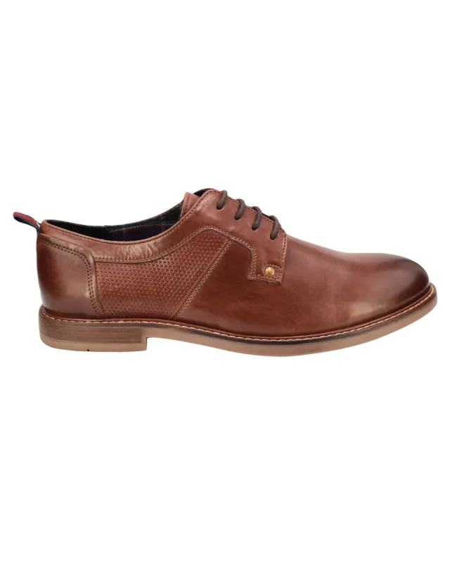 Birk Plain-Toe Leather Derby - Brown sold by Ben Sherman