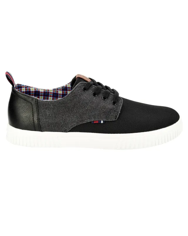 Marcus Mixed-Media Sneaker - Black sold by Ben Sherman