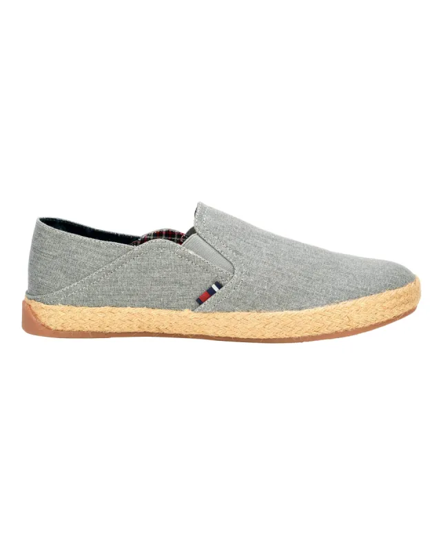 Prill Heel Washed Canvas Slip-On - Light Grey sold by Ben Sherman