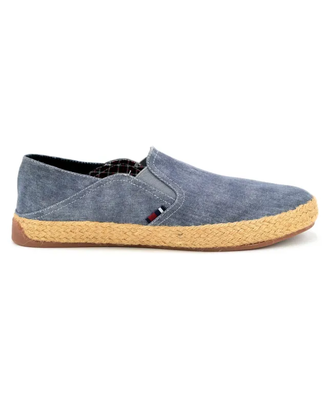 Prill Heel Washed Canvas Slip-On - Light Blue sold by Ben Sherman