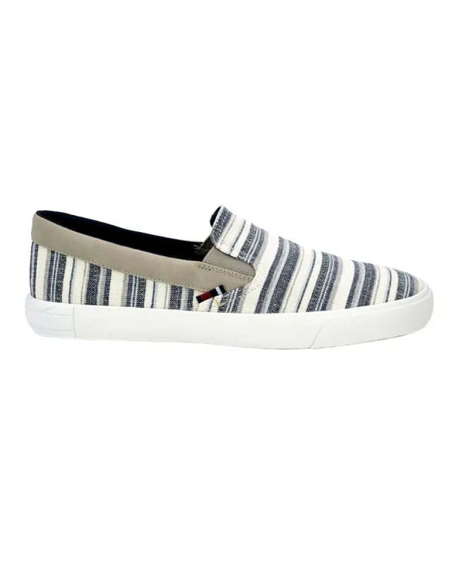 Pete Cotton Slip-On Sneaker - Blue Stripe sold by Ben Sherman