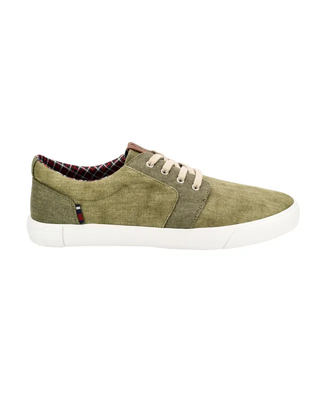Pete Oxford Lace-Up Sneaker - Khaki sold by Ben Sherman