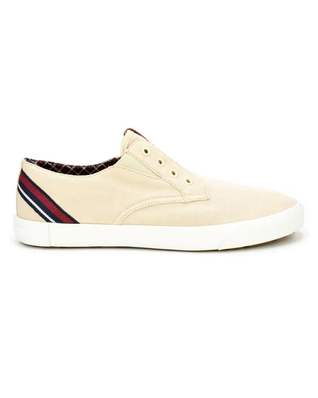 Pete Laceless Cotton Sneaker - Natural sold by Ben Sherman