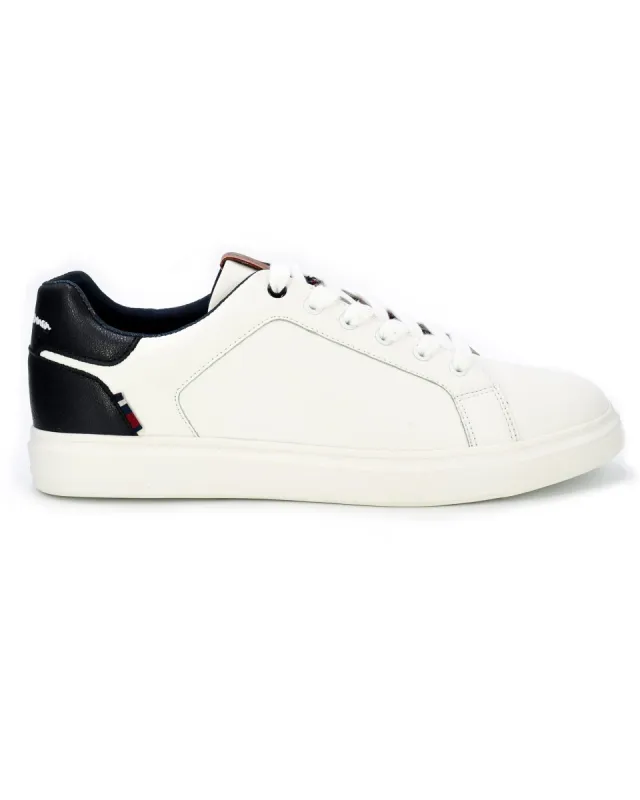 Ollie Vegan Leather Trainer - White/Black sold by Ben Sherman