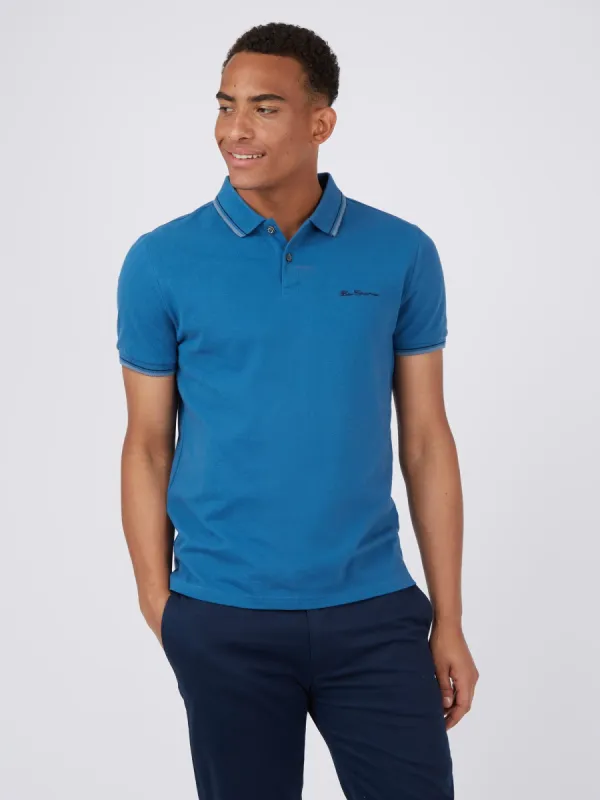 Signature Organic Cotton Polo - Royal Blue sold by Ben Sherman