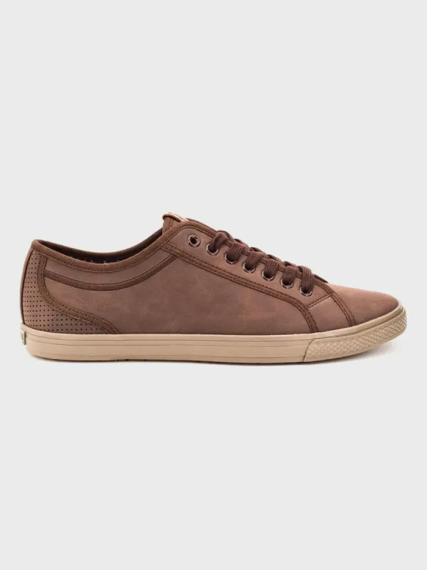 Chandler Lo Vegan Leather Sneaker - Brown sold by Ben Sherman