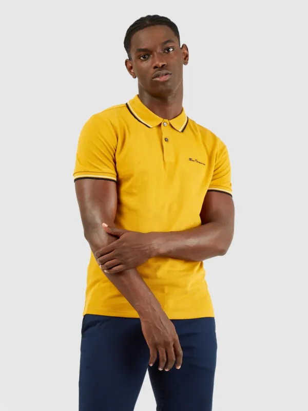 Signature Organic Cotton Polo - Mustard sold by Ben Sherman