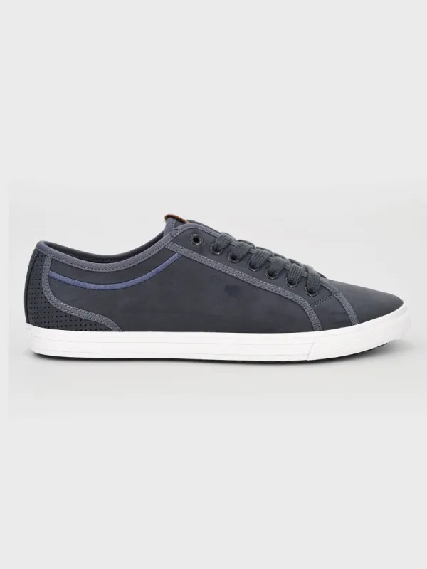Chandler Lo Vegan Leather Sneaker - Navy sold by Ben Sherman