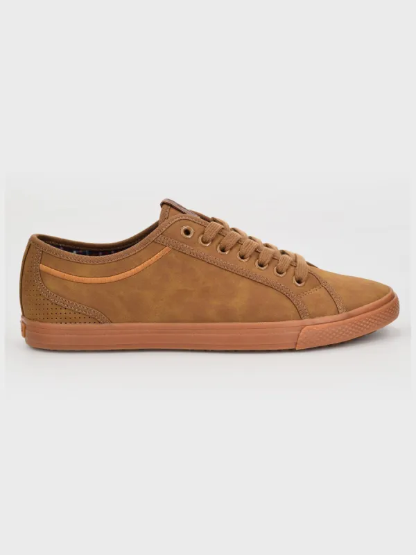 Chandler Lo Vegan Leather Sneaker - Tan sold by Ben Sherman