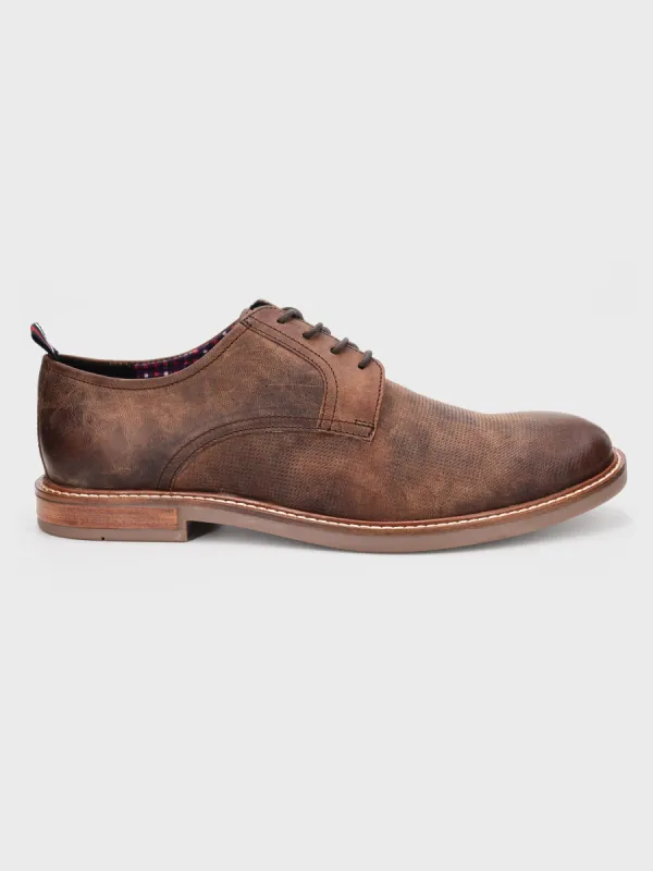 Birk Plain Toe Lace-Up Shoe - Ginger sold by Ben Sherman