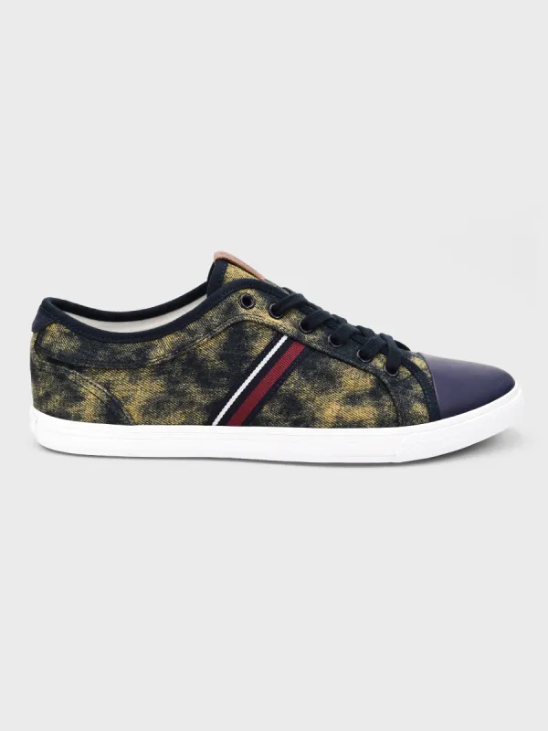 Brayson Mod Stripe Sneaker - Navy/Yellow sold by Ben Sherman