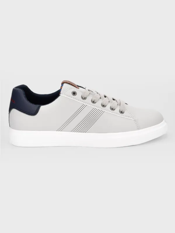Ollie Mod Stripe Trainer - Grey sold by Ben Sherman