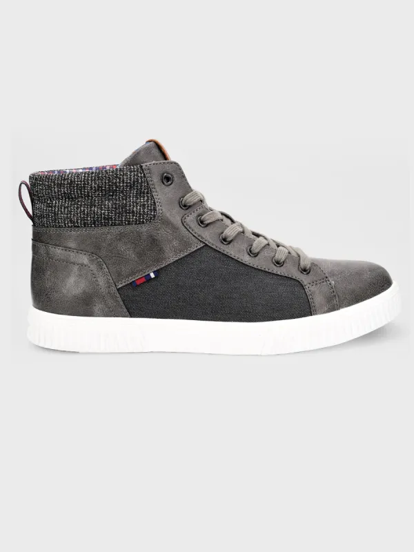 Markus Lace-Up High Top Sneaker - Charcoal sold by Ben Sherman