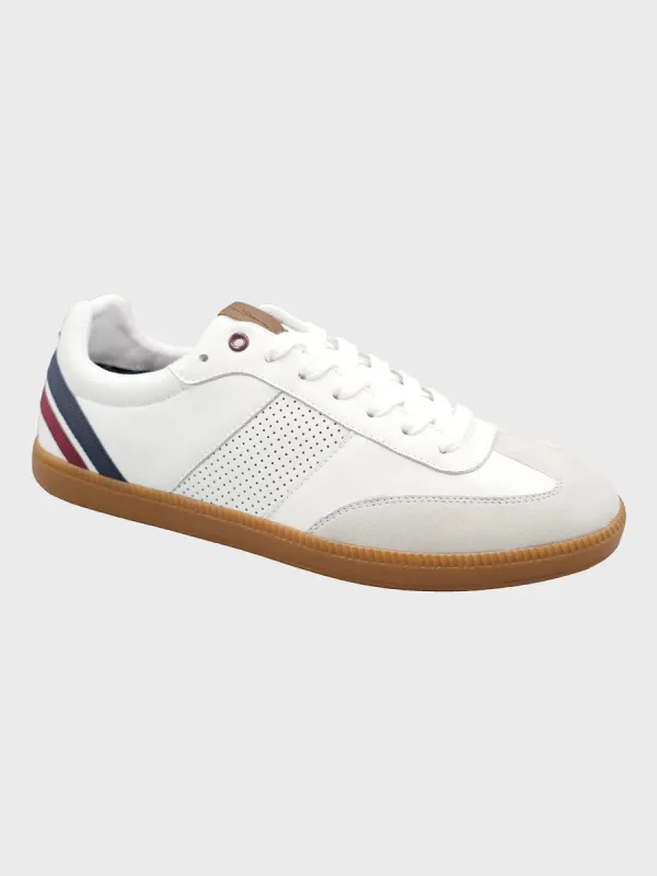 Ryan Mod Stripe Soccer Sneaker - White made by Ben Sherman