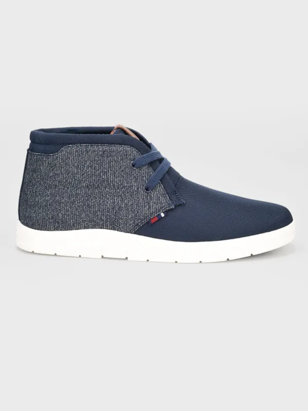 Lyle Mixed Media Chukka - Navy sold by Ben Sherman