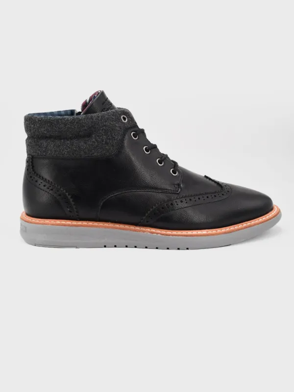 Nu Vegan Leather Wingtip Chukka Boot - Black sold by Ben Sherman
