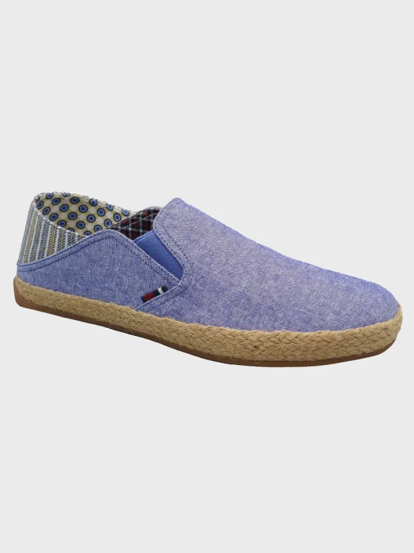 Prill Striped-Heel Canvas Slip On Shoe - Blue made by Ben Sherman