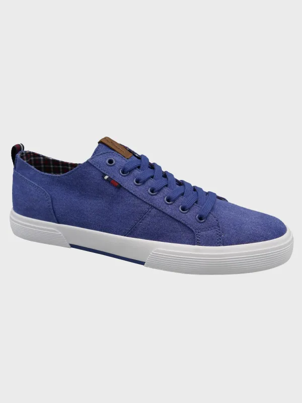 Bradford Washed Canvas Sneaker - Blue sold by Ben Sherman