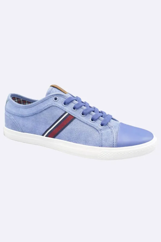 Brayson Mod Stripe Blue Canvas Sneaker sold by Ben Sherman