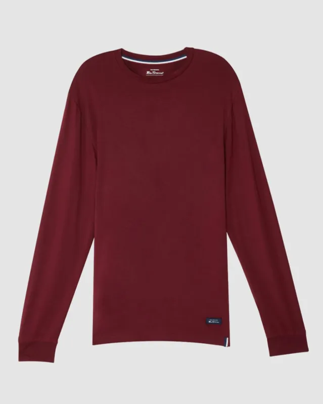 Long-Sleeve Lounge Tee - Burgundy sold by Ben Sherman