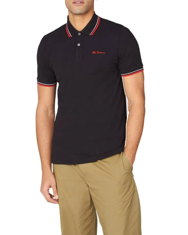 Organic Cotton Signature Polo - Black sold by Ben Sherman