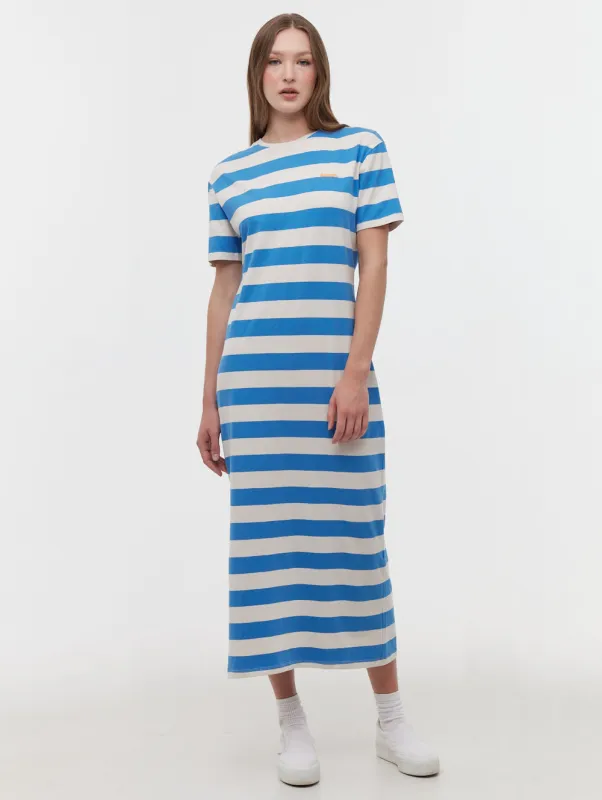 Marri Striped T-Shirt Maxi Dress - Blue made by Bench