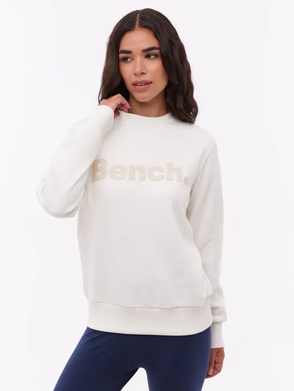 Reana Tonal Logo Crew Neck - White made by Bench