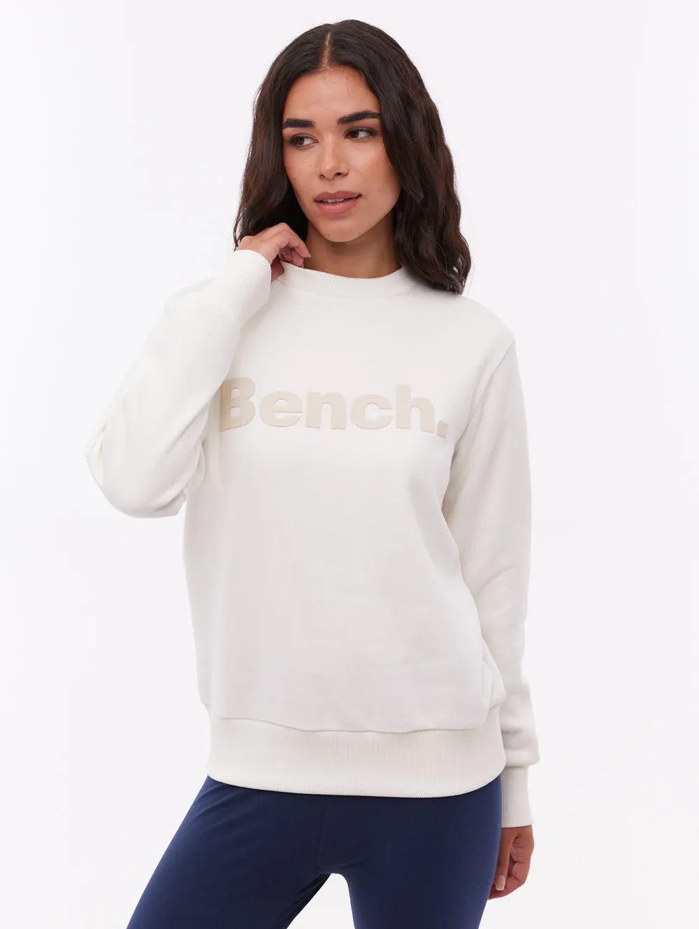 Reana Tonal Logo Crew Neck - White sold by Bench