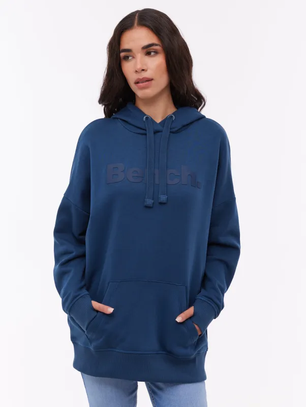 Linra Oversize Tonal Logo Hoodie - Blue made by Bench