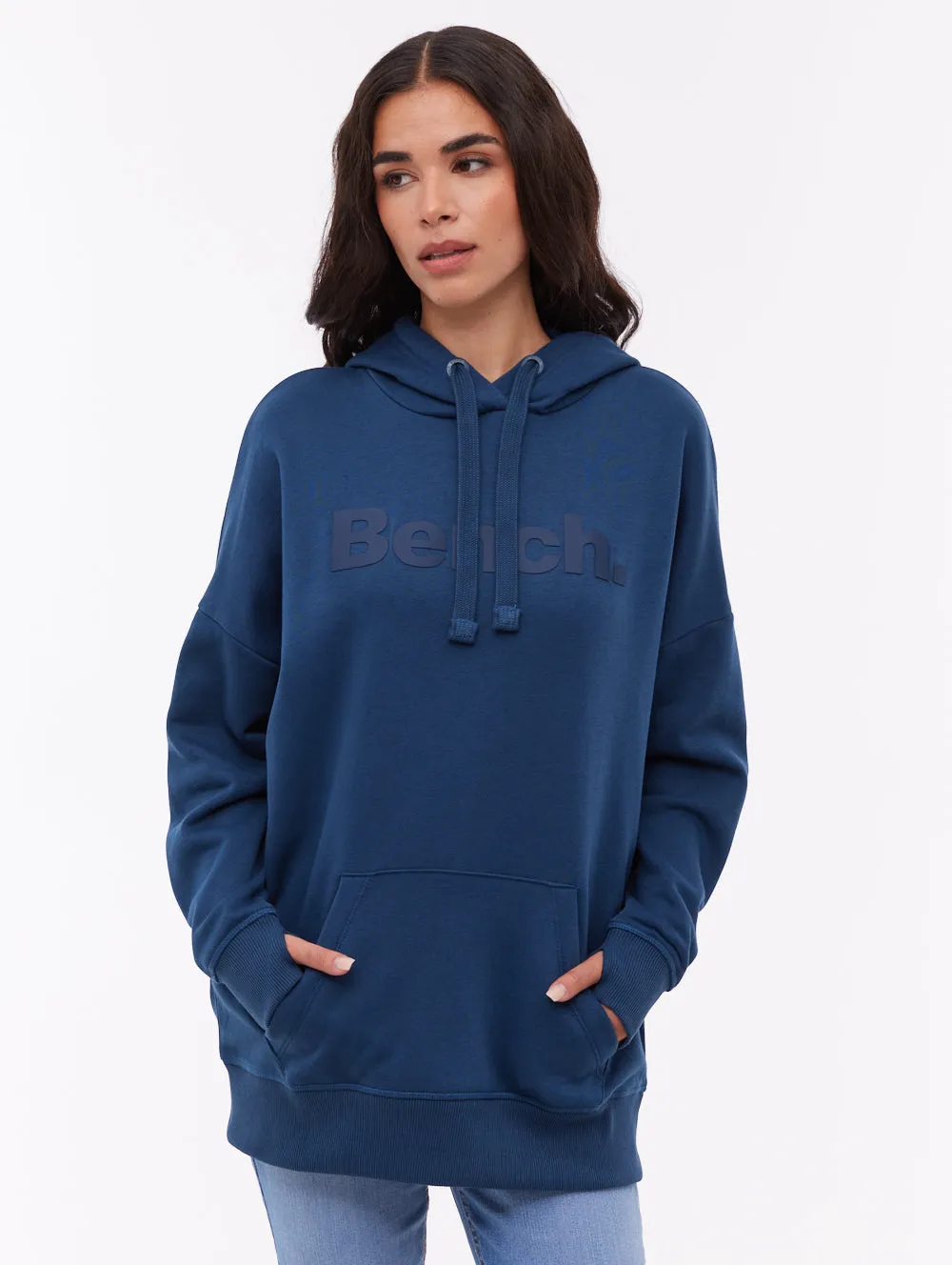 Linra Oversize Tonal Logo Hoodie - Blue sold by Bench