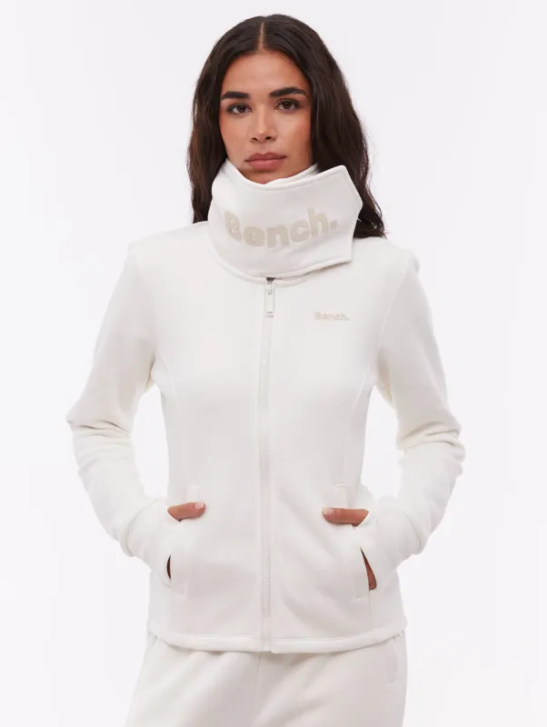 Annah Wrap Neck Zip-Up - White made by Bench