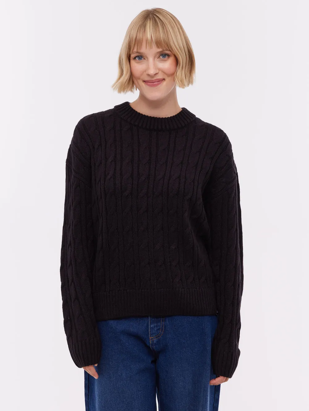 Chanice Cable Knit Sweater - Black sold by Bench