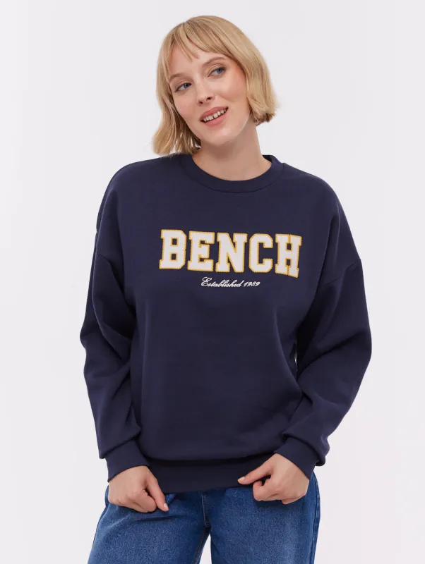 Ercie Collegiate Crew Neck - Blue made by Bench