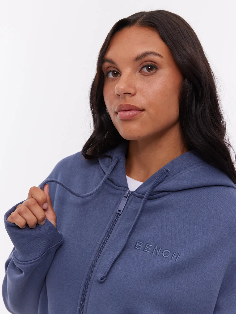 Temra Back Logo Zip-Up Hoodie - Blue sold by Bench product image thumbnail 3