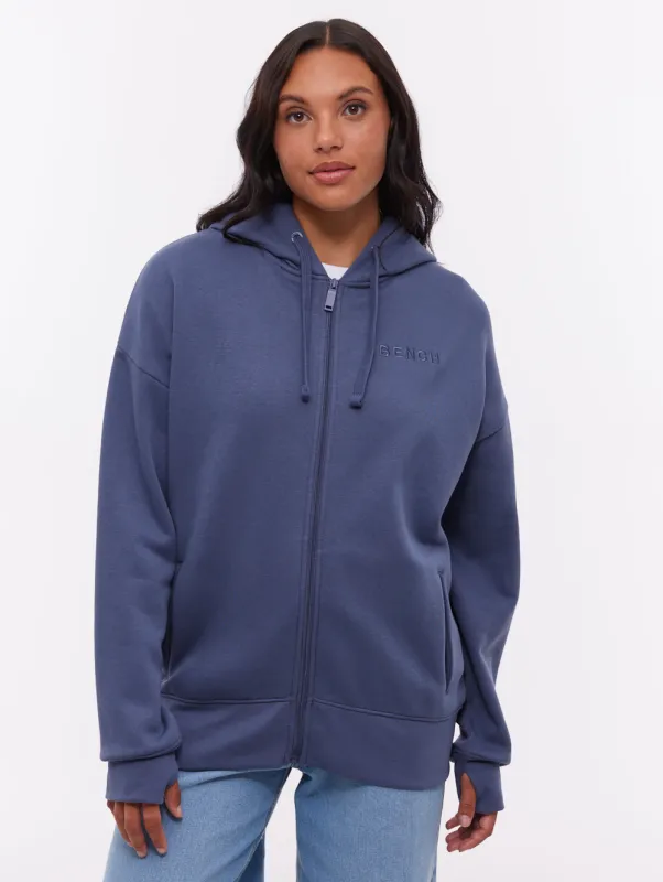 Temra Back Logo Zip-Up Hoodie - Blue made by Bench
