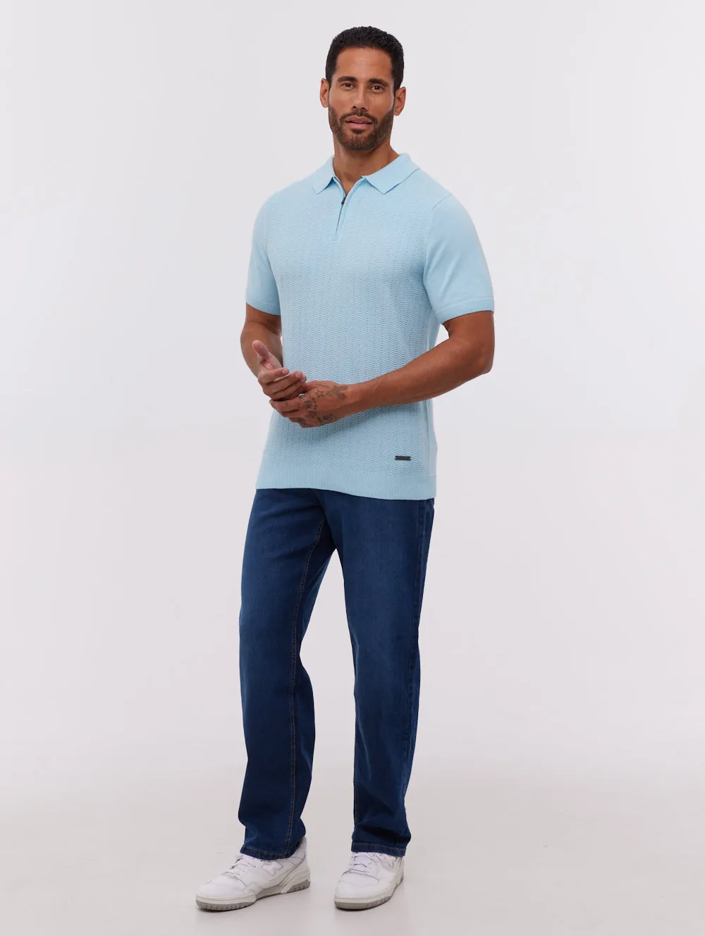 Brescia Knit Polo Shirt - Blue sold by Bench product image thumbnail 2