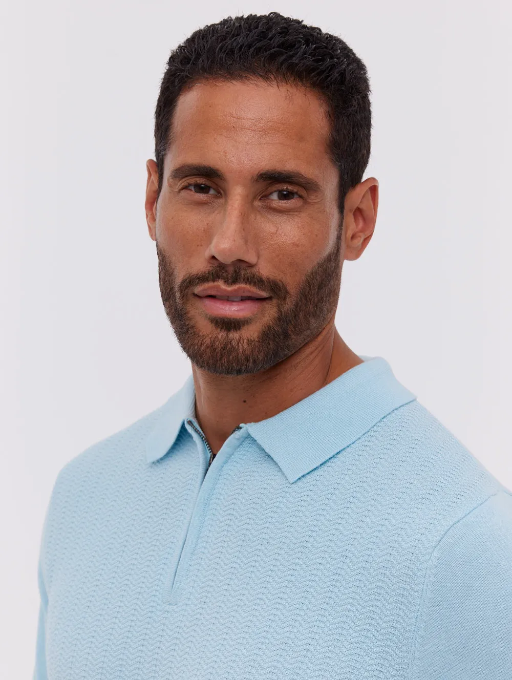Brescia Knit Polo Shirt - Blue sold by Bench product image thumbnail 3