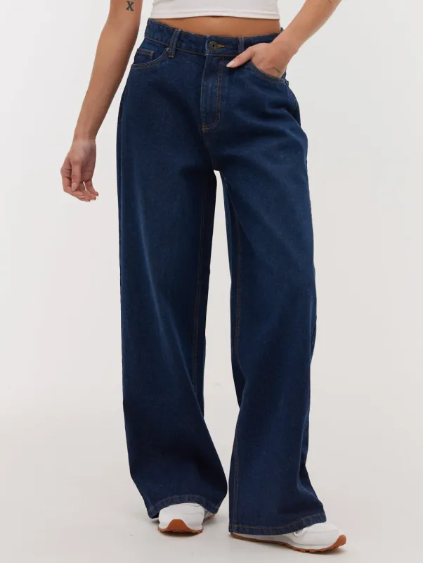 Maxina Wide Leg Jeans - Dark Blue made by Bench