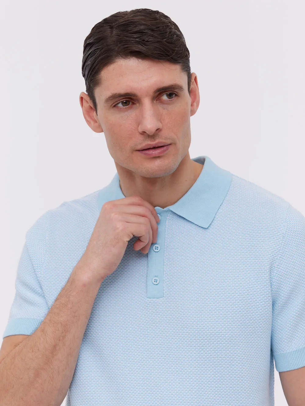 Totti Knit Polo Shirt - Blue sold by Bench product image thumbnail 3