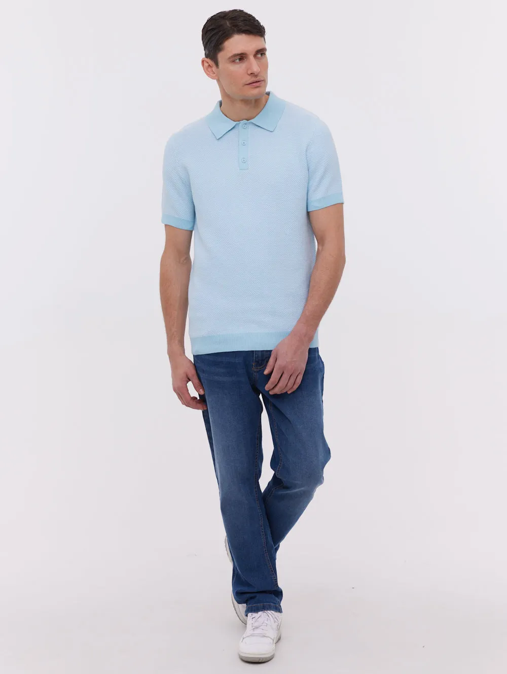 Totti Knit Polo Shirt - Blue sold by Bench product image thumbnail 2
