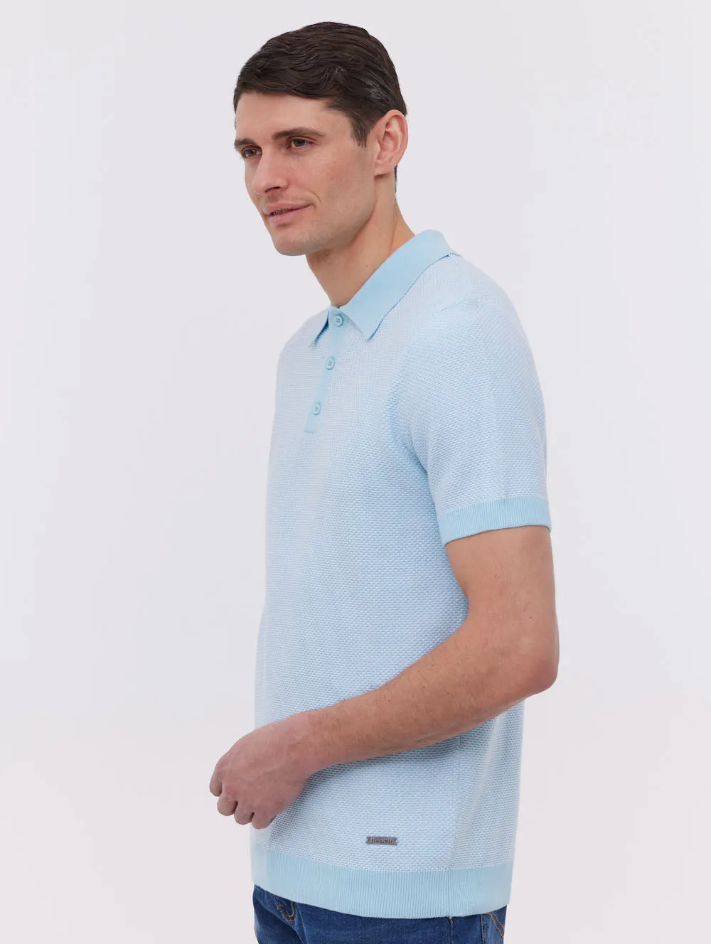 Totti Knit Polo Shirt - Blue sold by Bench product image thumbnail 4