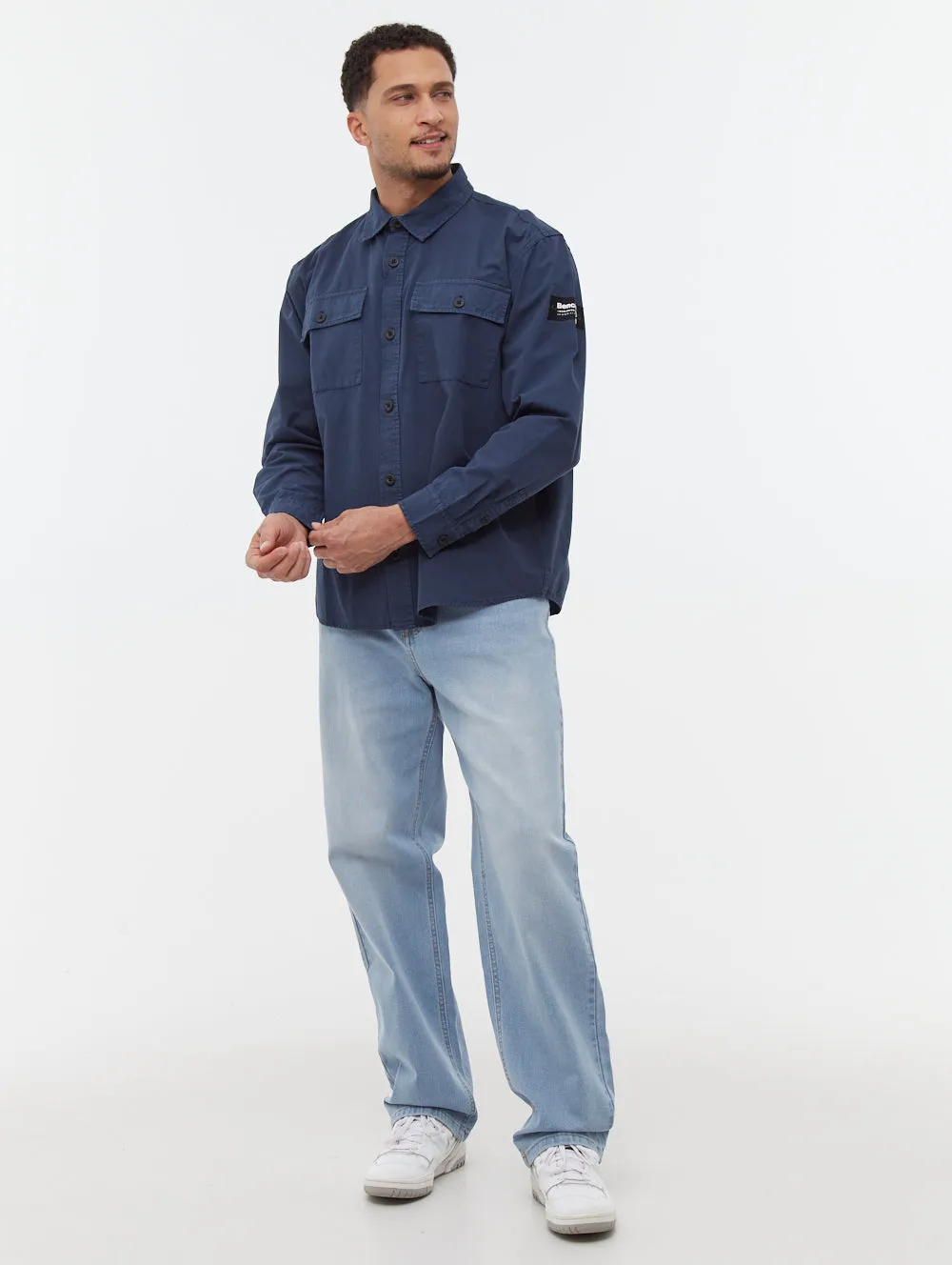 Posima Chest Pocket Long Sleeve Shirt - Blue sold by Bench product image thumbnail 2