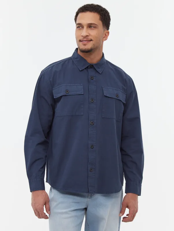 Posima Chest Pocket Long Sleeve Shirt - Blue made by Bench