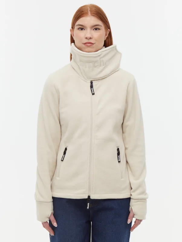 Funnel Microfleece Wrap Neck Zip-Up - Beige made by Bench