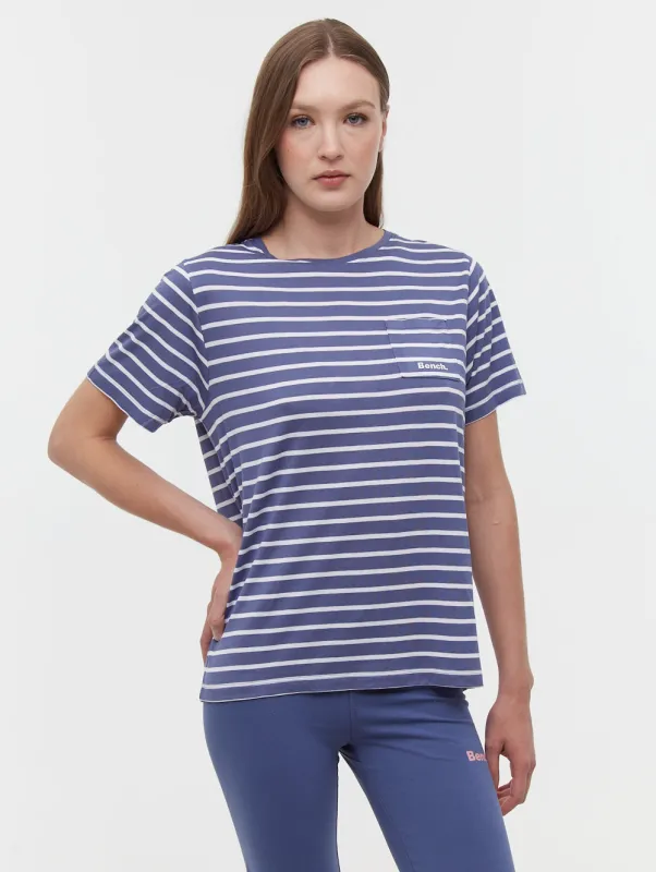 Nouria Striped Pocket T-Shirt - Blue made by Bench