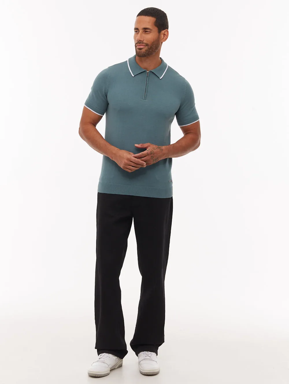 Settio Knit Polo Shirt - Green sold by Bench product image thumbnail 2