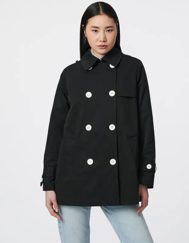 Classic Contrast Short Trench Coat sold by Bernardo
