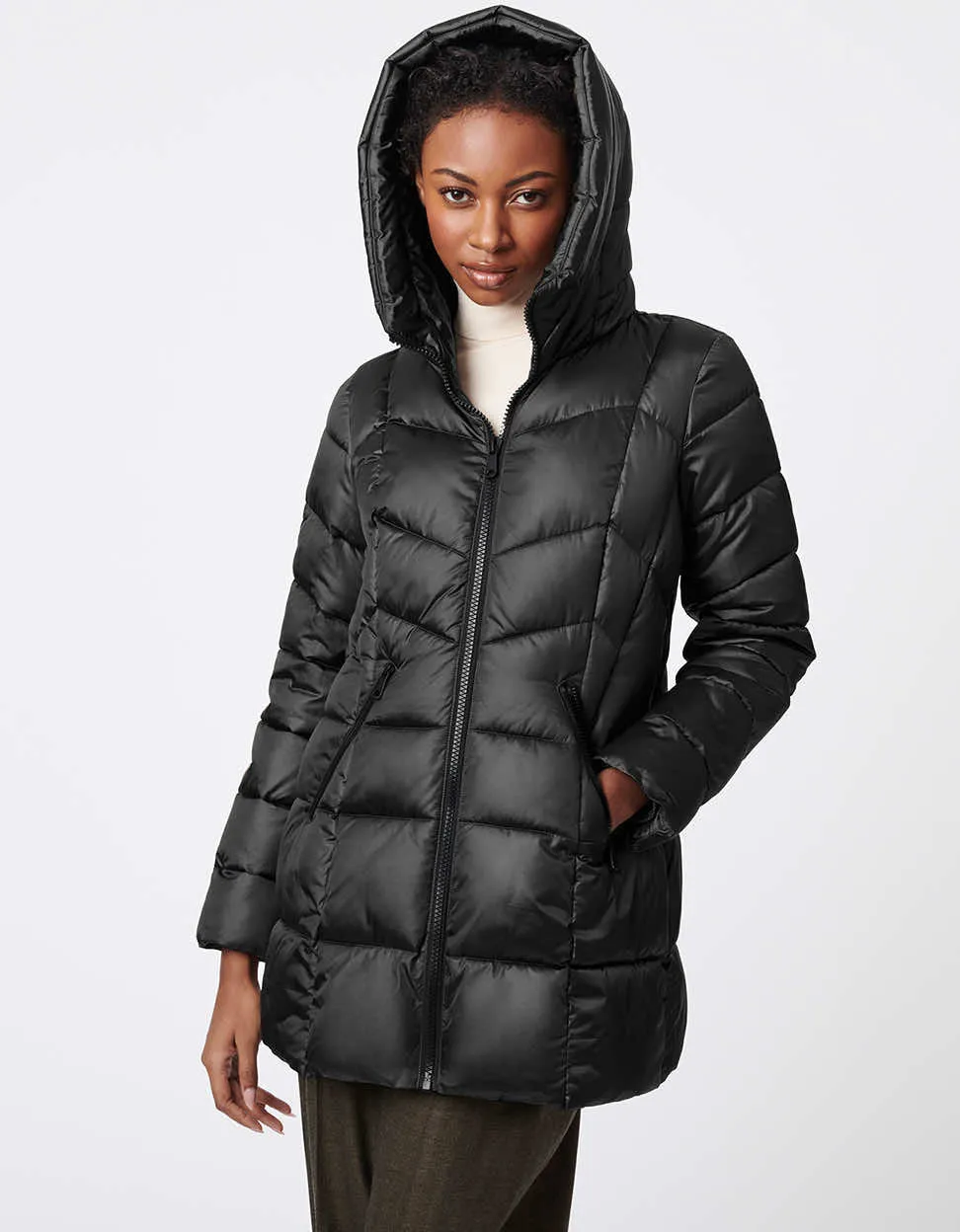 Fab Funnel Shiny Quilted Puffer sold by Bernardo product image thumbnail 3